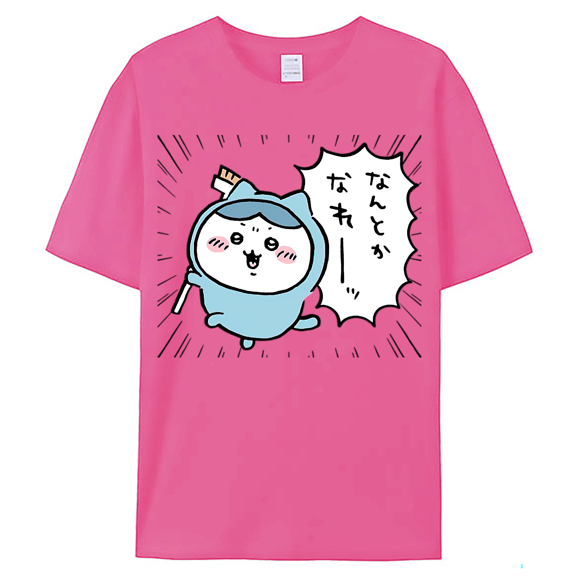 （画像用） ちいかわ ハチワレ Chii-kawa hachiware レディースカジュアルプリントTシャツ（綿100％）